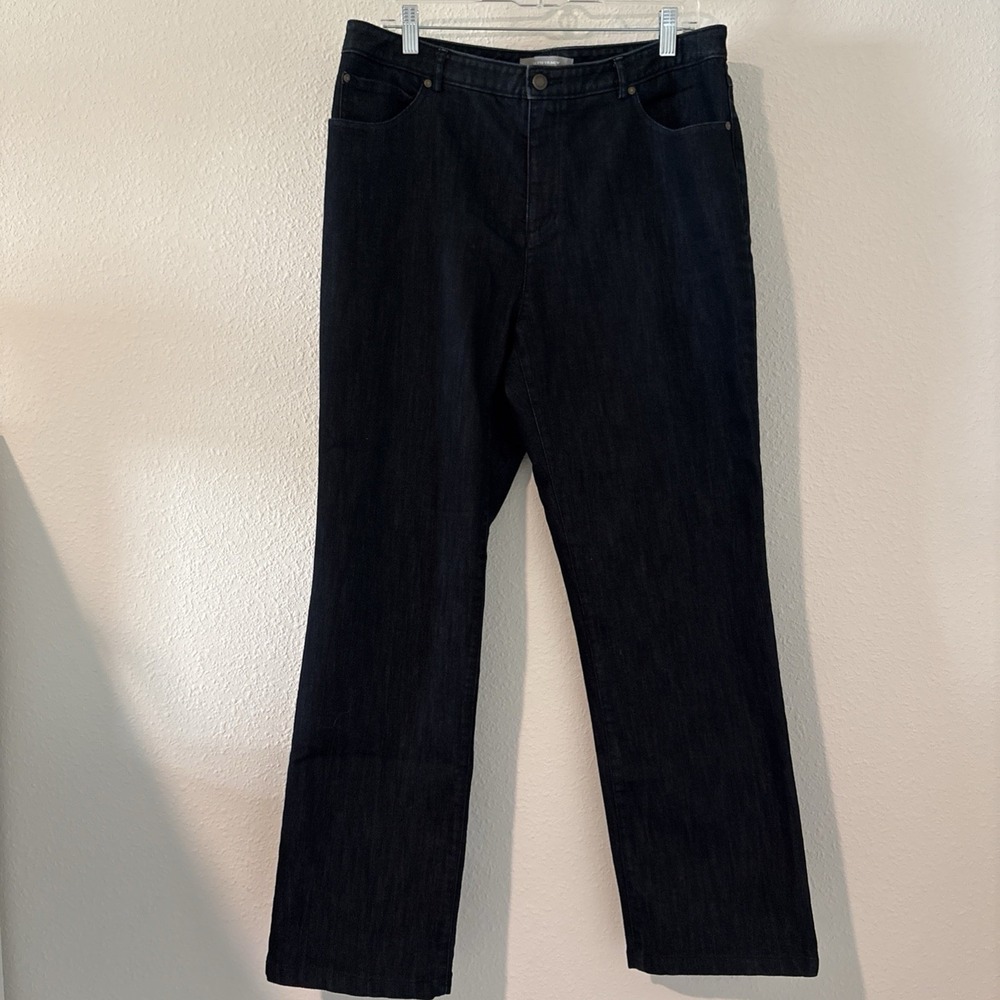 Ellen Tracy Dark Wash Straight Leg Denim Jeans Classic Size 14